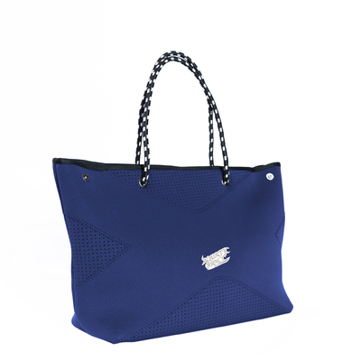 Adatti la borsa della spiaggia del neoprene/signora molli blu Tote Handbag For Cosmetics fornitore