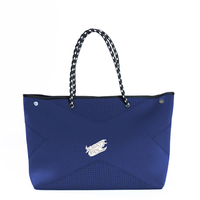 Adatti la borsa della spiaggia del neoprene/signora molli blu Tote Handbag For Cosmetics fornitore
