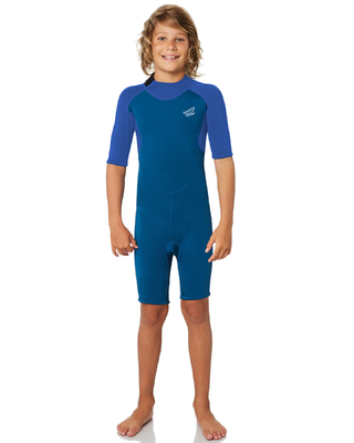 Il blu scherza il costume da bagno UV della protezione della muta subacquea piena di un pezzo lunga della manica della muta umida/neoprene 2.5mm di Shorty per i ragazzi fornitore